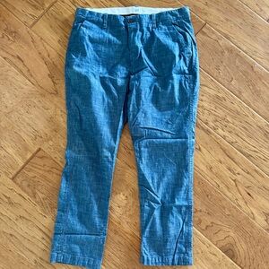 Gap Wide Leg Chino Pants Women’s 12 Blue Chambray Beach Coastal Vacay Nautical
